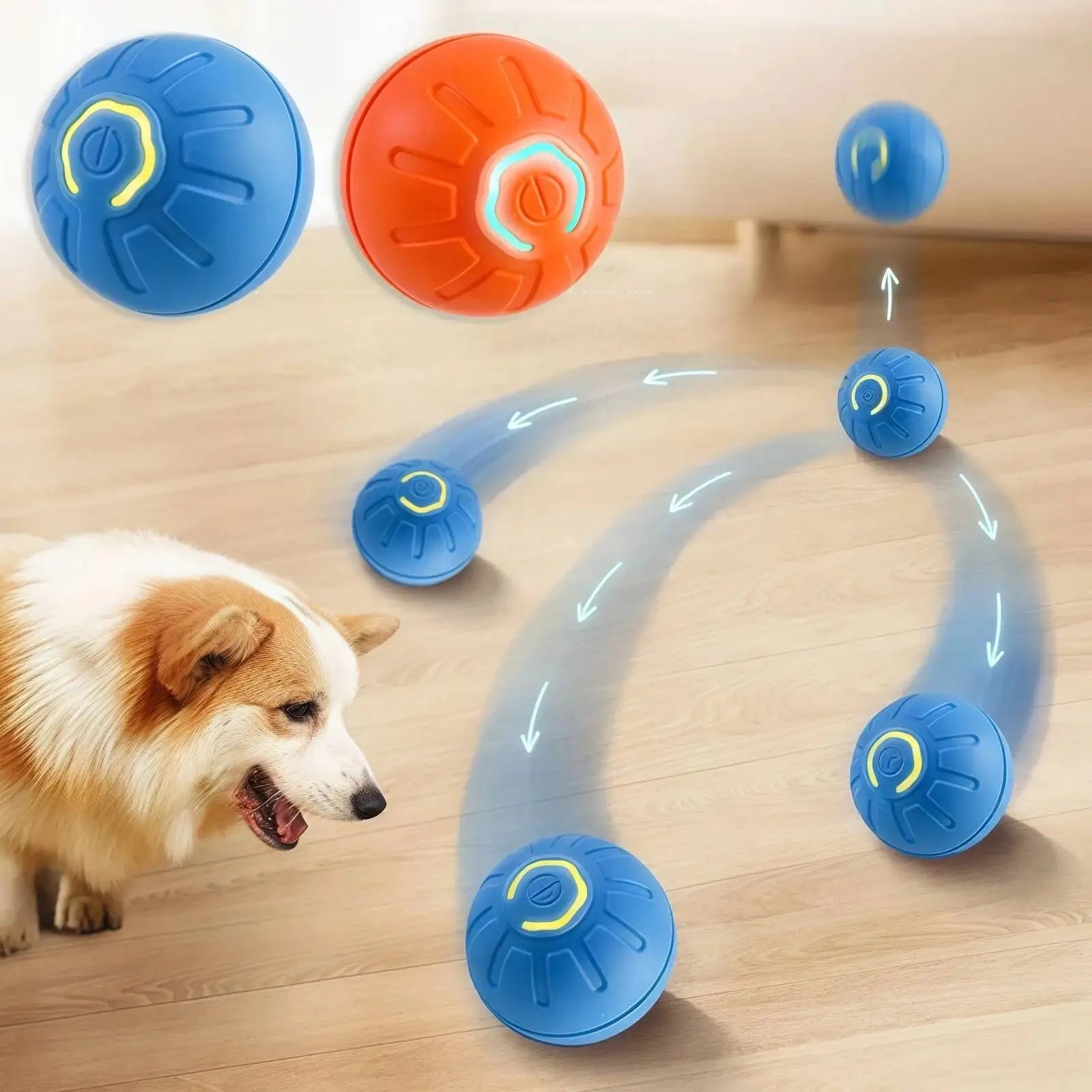 Smart Dog Toy Ball USB Rechargeable Auto Moving for Dogs & Cats