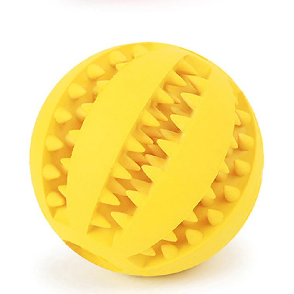 Rubber Dog Snack Ball Toy — Teeth Cleaning Treat Dispenser for Puppies & Large Dogs