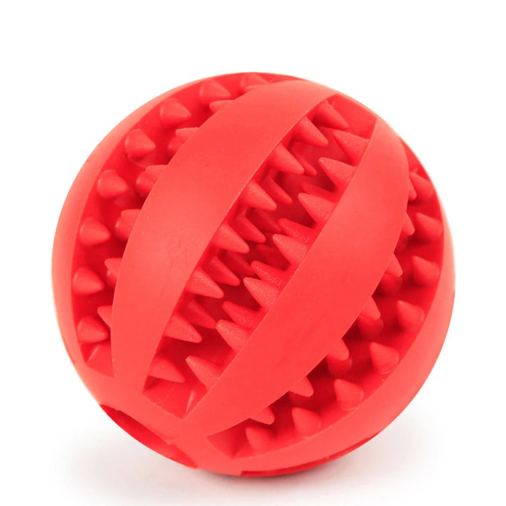 Rubber Dog Snack Ball Toy — Teeth Cleaning Treat Dispenser for Puppies & Large Dogs