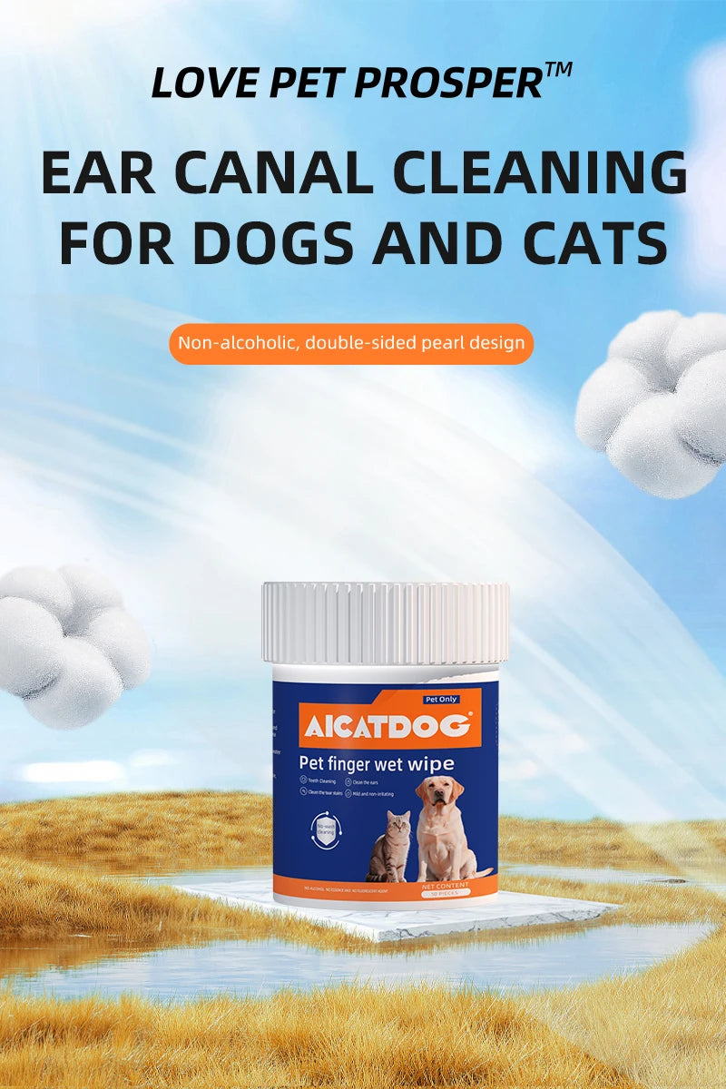 Pet Finger Wipes for Dogs & Cats