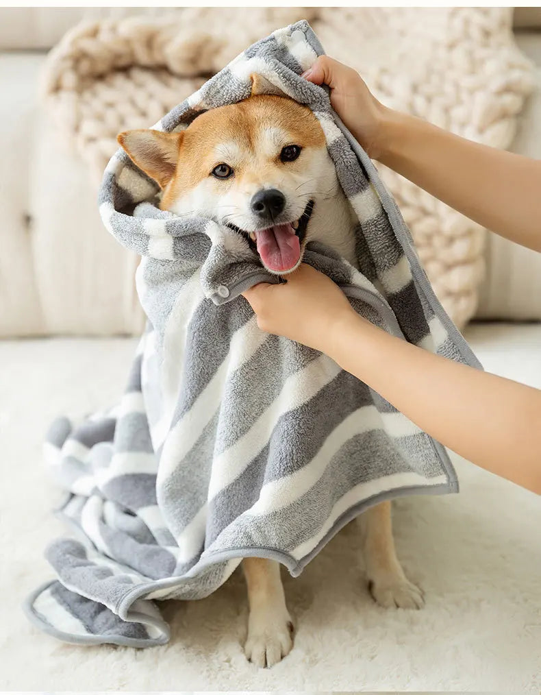 Pet bathrobe coral fleece absorbent bath towel cat dog bath dry towel medium large dog cat cleaning towel