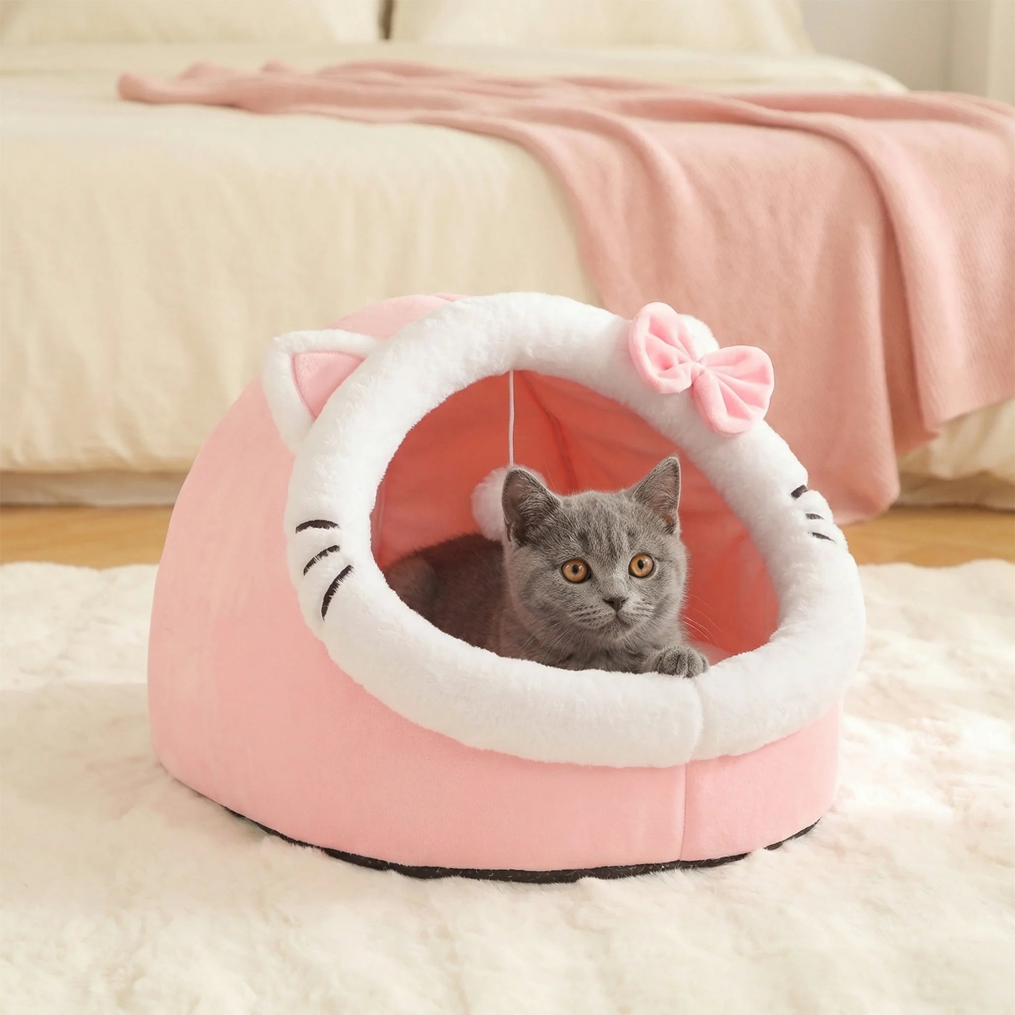 Four Season Universal Cat Bed Cat House Soft And Comfortable Pet Bed Puppy Sleeping Bag Pet Supplies Tent Habitats Basket House