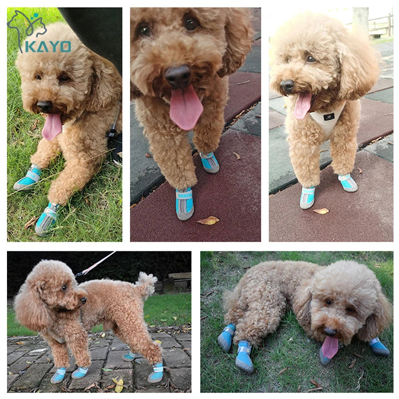 Mesh Pet Dog Shoes Durable Breathable Soft Sole Reflection Dogs Boots For Small Dogs Walking Climbing Dogs Sneakers Cat Shoes