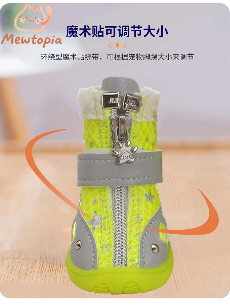 Europe And The United States Wind Non-Slip Tide Pet Shoes Breathable Mesh Pet Shoes Adorable Pet Warm Anti-Shedding Sneakers
