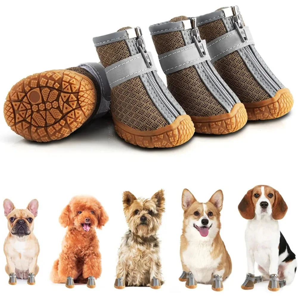 Mesh Pet Dog Shoes Durable Breathable Soft Sole Reflection Dogs Boots for Small Dogs Walking Climbing Dogs Sneakers Cats Shoes