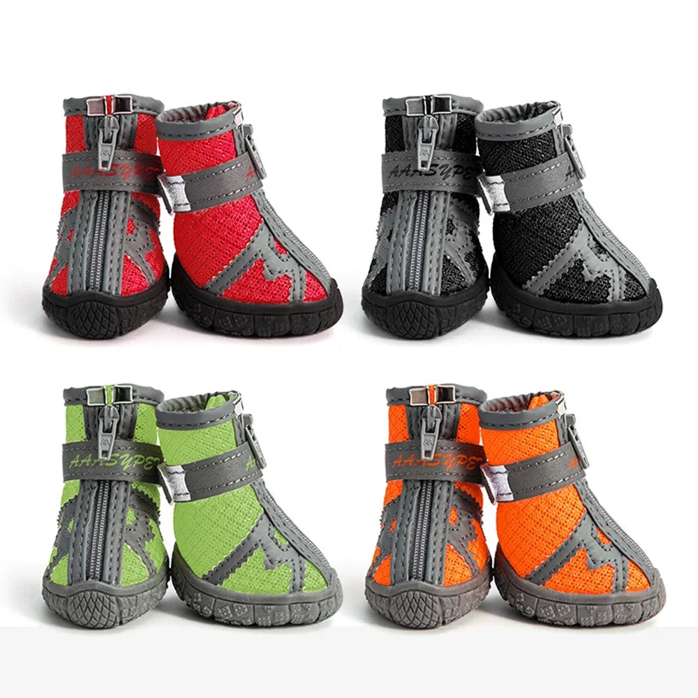 Breathable Mesh Pet Dog Shoes Spring and Summer Pet Sports Boots Anti-slip Puppy Shoes Reflective Sneakers for Teddy Chihuahua