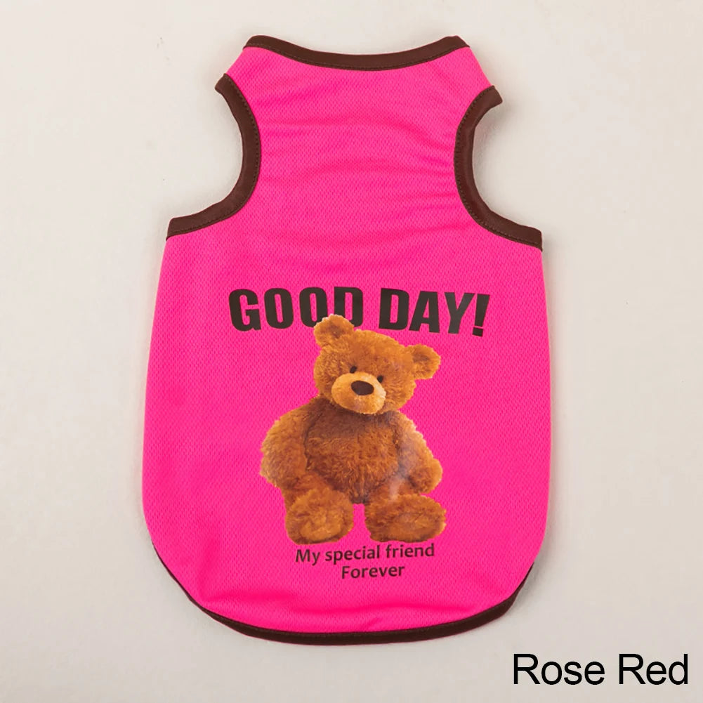 Pet Sleeveless T-Shirt — Bear Pattern Vest for Dogs & Cats