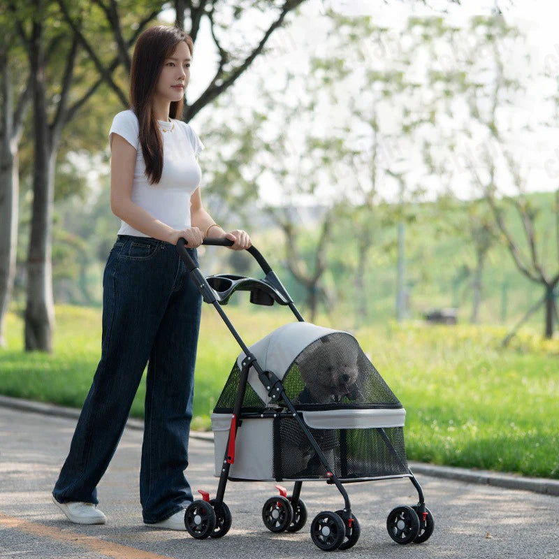 Foldable Pet Stroller for Small Dogs & Cats