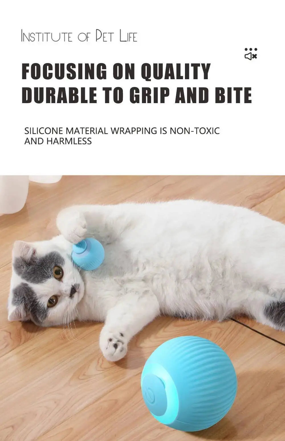 Smart Dog Toy Ball USB Rechargeable Auto Moving for Dogs & Cats