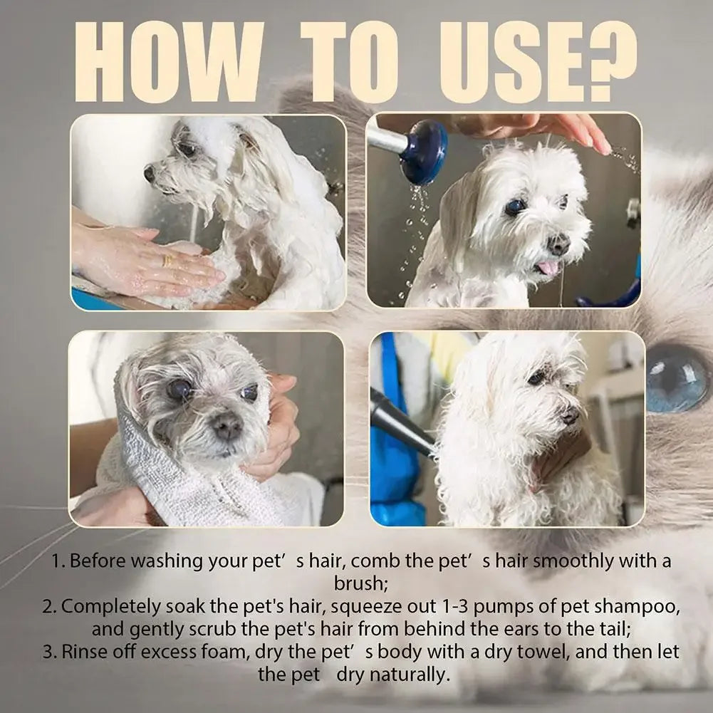 Pet Shampoo Softening & Odor-Removing Shower Gel for Cats & Dogs