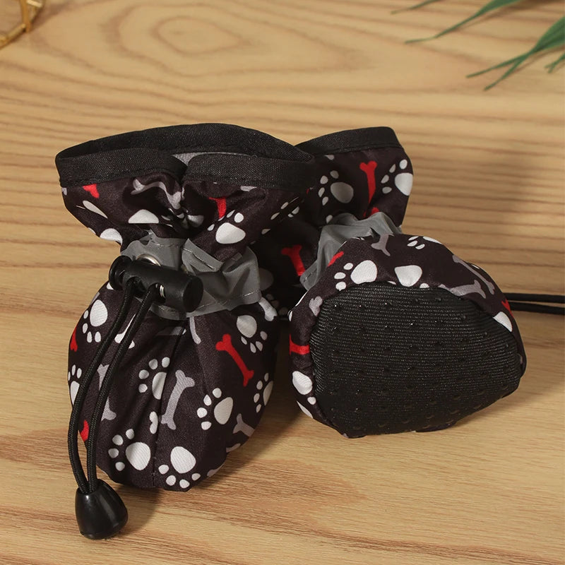4pcs Pet Dog Shoes For Small Large Dogs Cat Anti-slip Soft Adjustable Paw Boots Chihuahua Socks Dachshund Puppy Outdoor Sneakers