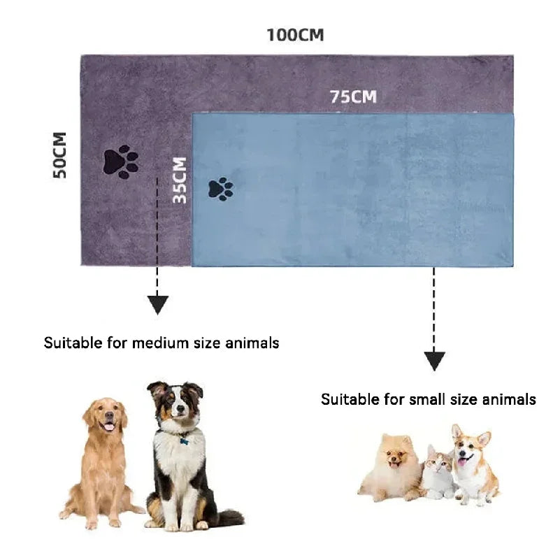 Super Soft Microfiber Pet Bath Towels — 3 Size Options