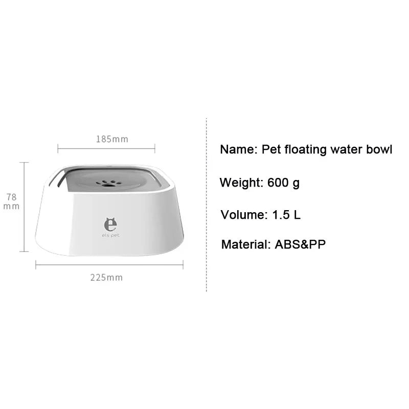 Anti-Spill Floating Pet Water Bowl for Dogs & Cats