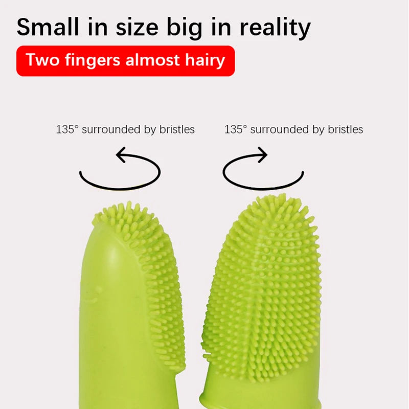 Dual Finger Pet Toothbrush — Soft Bristle Oral Cleaner for Dogs & Cats
