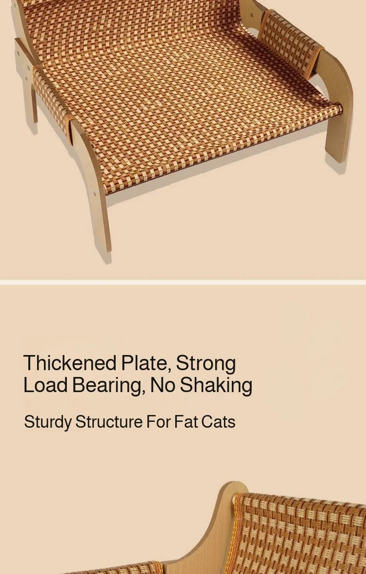 2-in-1 Summer Pet Sofa & Rattan Cooling Mat for Cats & Dogs