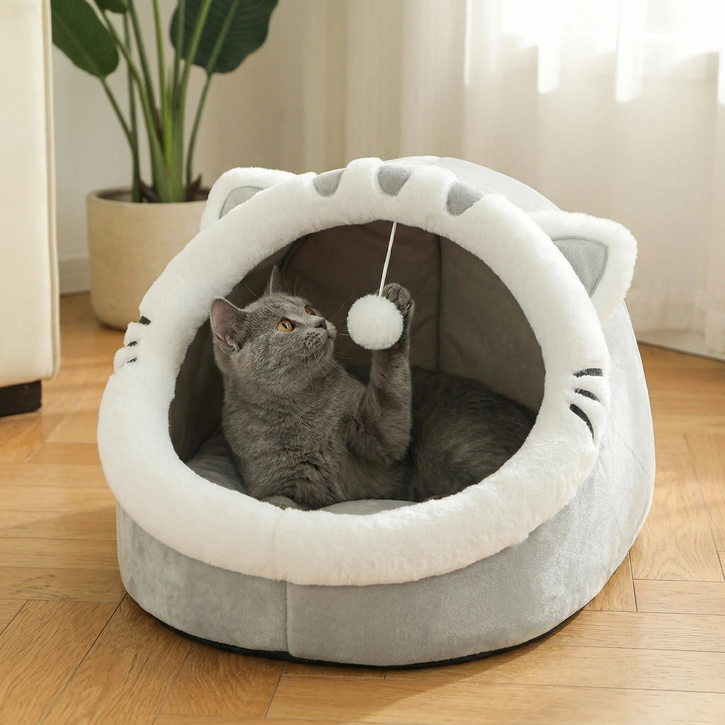 Cute And Soft Cat House Super Cat Bed Warm Deep Sleep Comfort  Cat Bed Pets Tent Cozy Cave Nest Small Dog Mat Bag