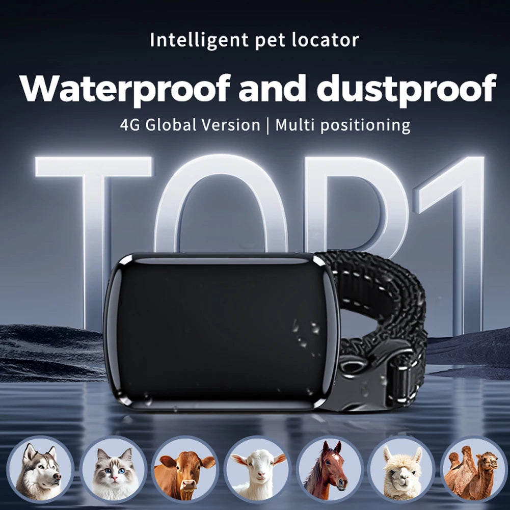 Pet GPS Tracker with Adjustable Collar Smart Pet Locator Cat Tracker for Dogs and Cats