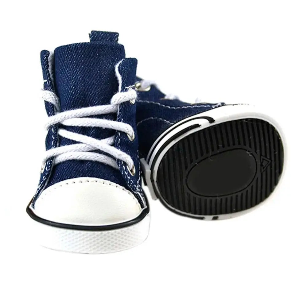 Creative 4PCS/Set Pet Shoes with Adjustable Drawstring Waterproof Puppy Pet Dogs Boots Canvas Breathable Pet Supplies Pets