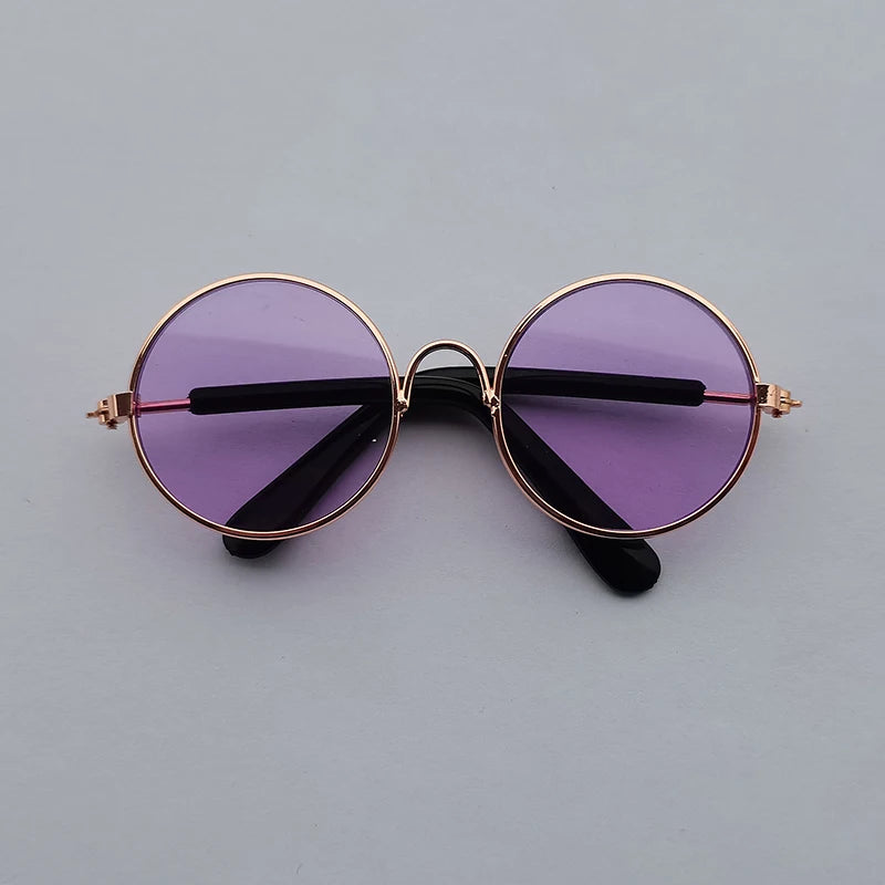 Vintage Round Cat & Dog Sunglasses — Cute Pet Photo Prop Accessories