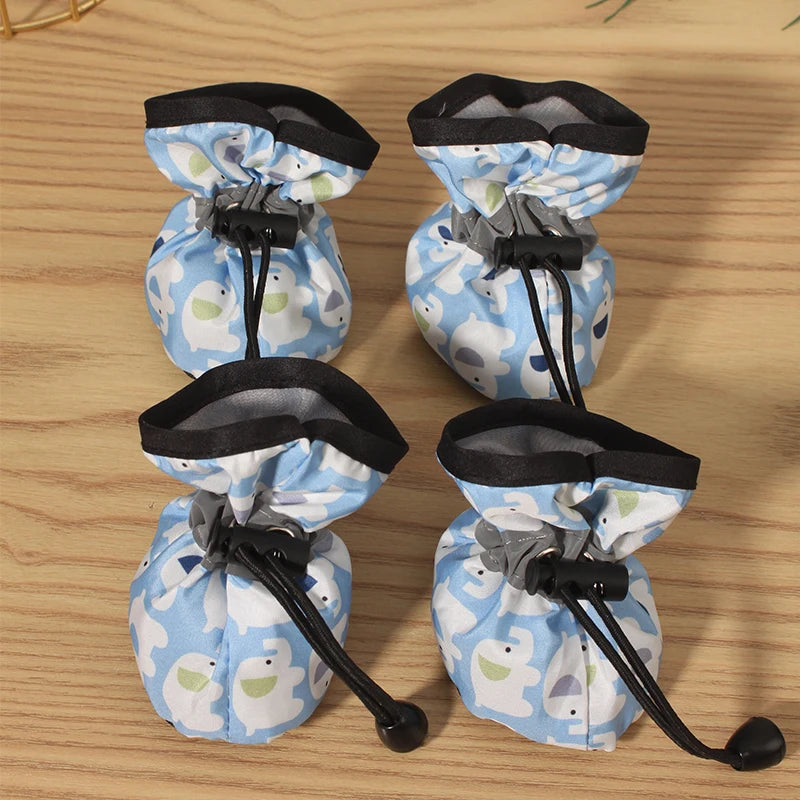 4pcs Pet Dog Shoes For Small Large Dogs Cat Anti-slip Soft Adjustable Paw Boots Chihuahua Socks Dachshund Puppy Outdoor Sneakers