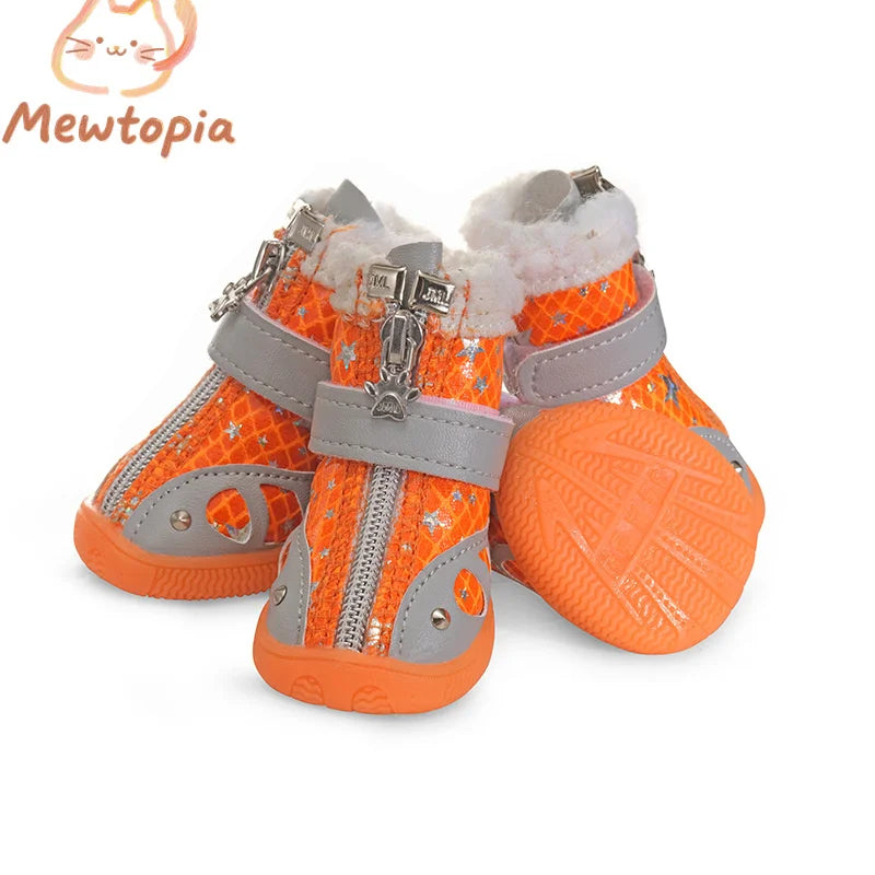Europe And The United States Wind Non-Slip Tide Pet Shoes Breathable Mesh Pet Shoes Adorable Pet Warm Anti-Shedding Sneakers
