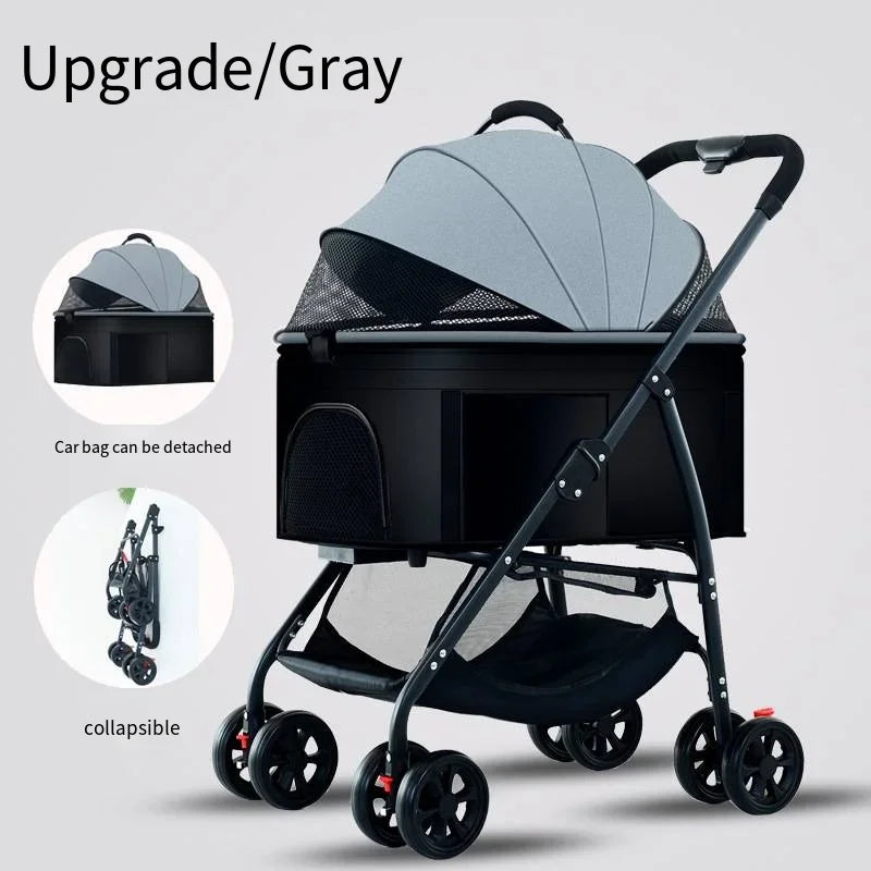 3-in-1 Lightweight Foldable Pet Car Stroller