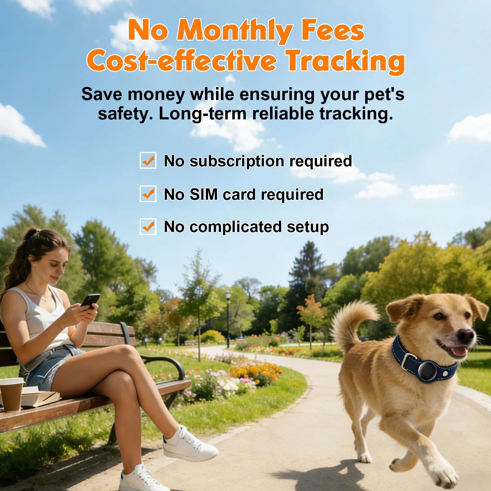Pet Tracker No Monthly Fee No SIM Work with Apple iOS Find My Anti-Lost Finder Tag for Dogs Cats with Airtag Case GPS Tracker