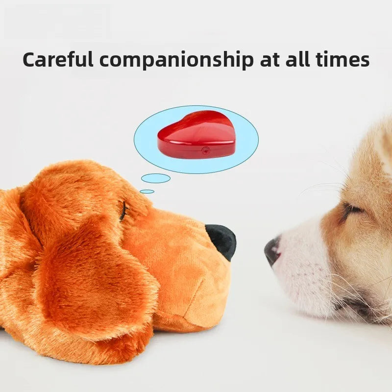 Pet Soothing Heartbeat Plush Toy Anxiety Relief Companion for Dogs