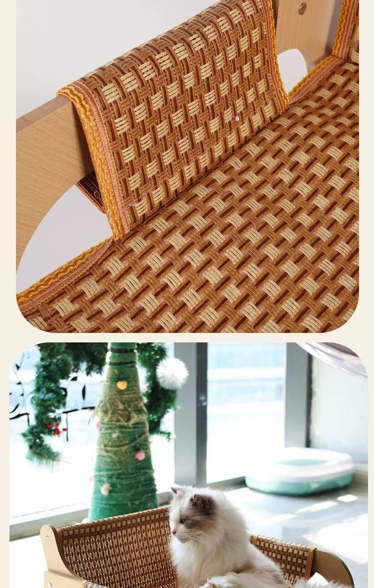 2-in-1 Summer Pet Sofa & Rattan Cooling Mat for Cats & Dogs