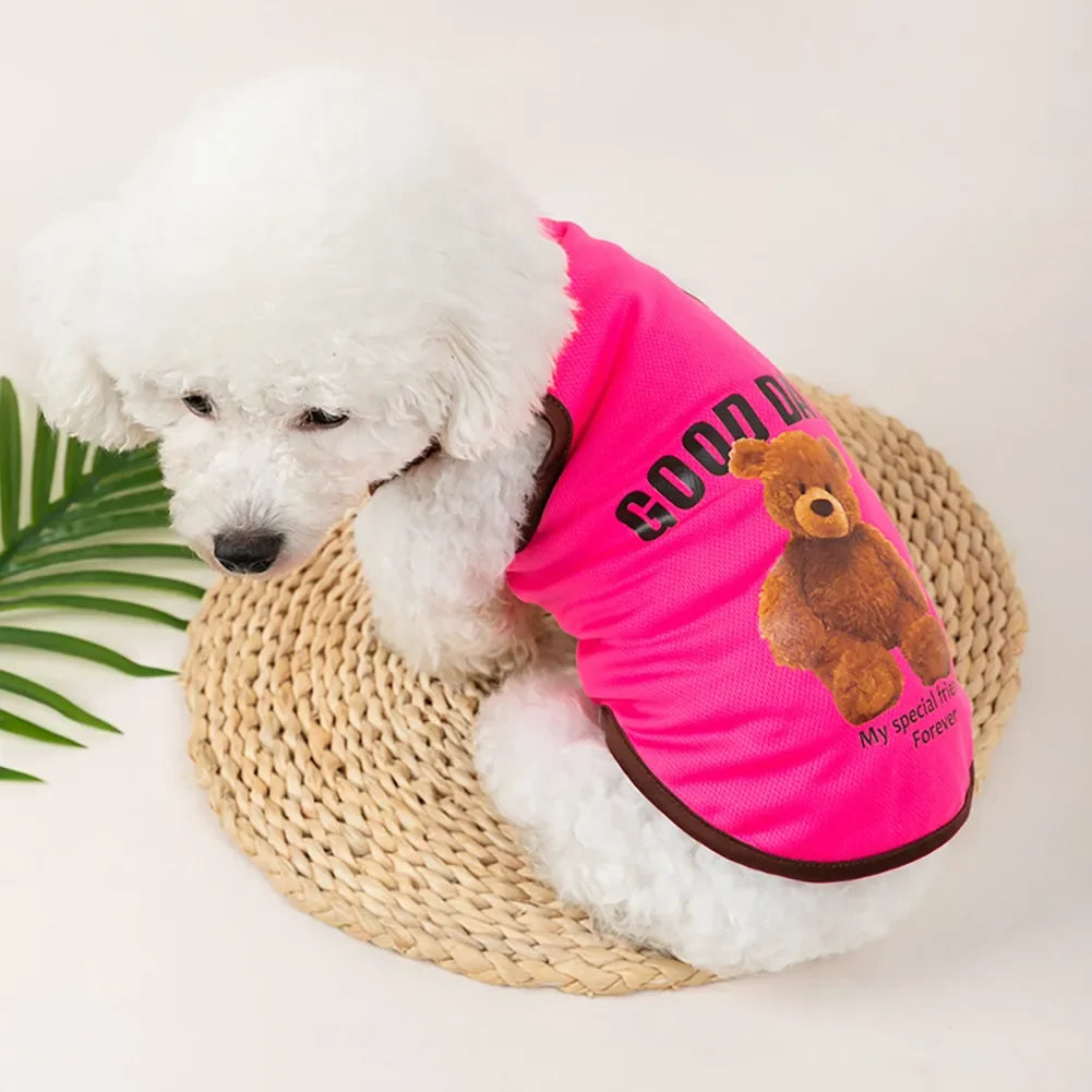 Pet Sleeveless T-Shirt — Bear Pattern Vest for Dogs & Cats