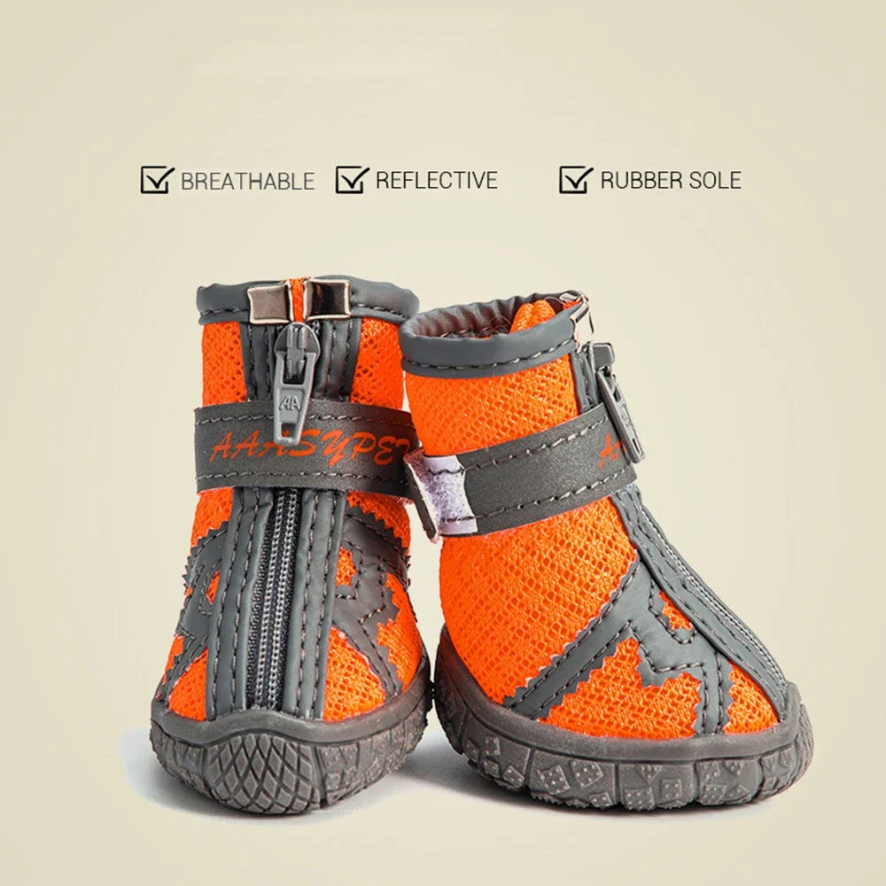 Breathable Mesh Pet Dog Shoes Spring and Summer Pet Sports Boots Anti-slip Puppy Shoes Reflective Sneakers for Teddy Chihuahua
