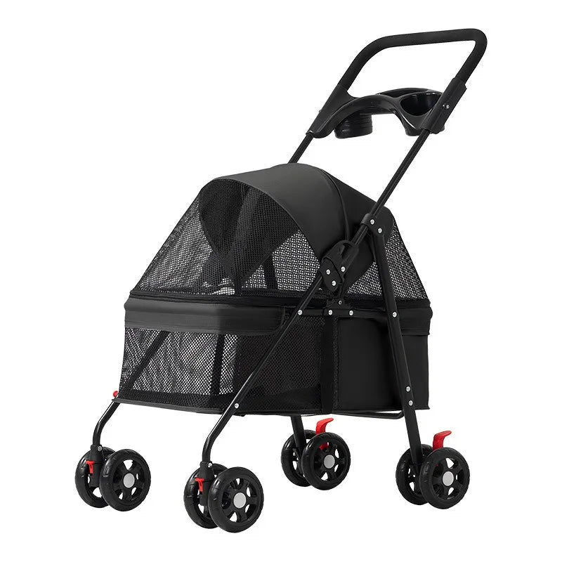 Foldable Pet Stroller for Small Dogs & Cats