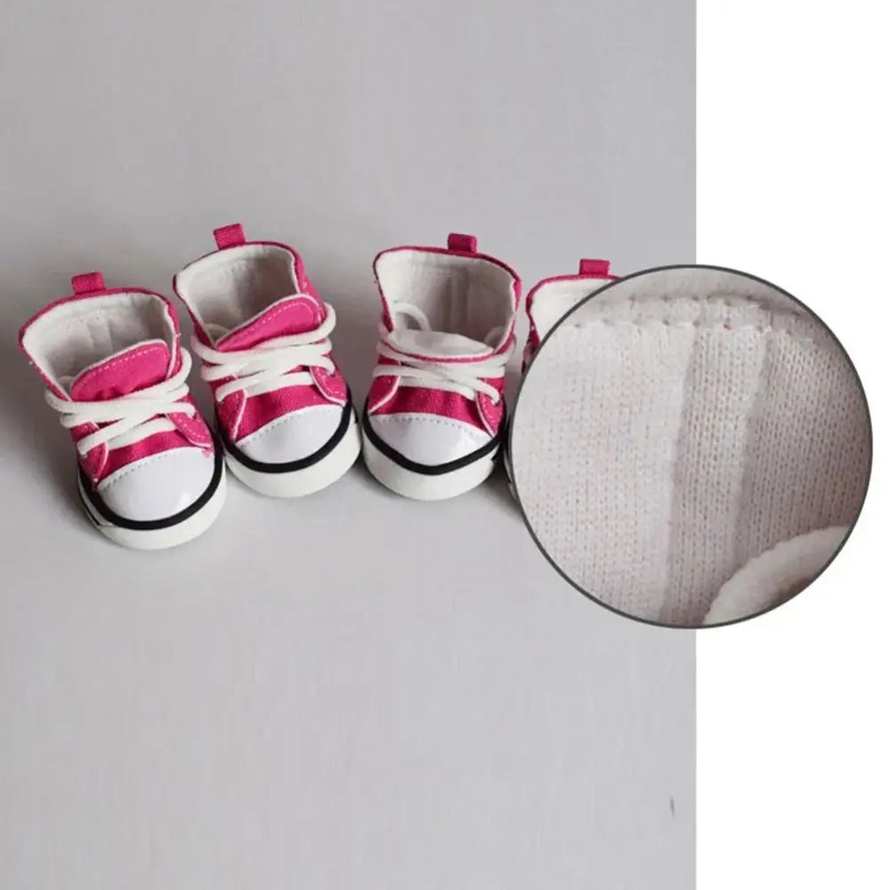 Creative 4PCS/Set Pet Shoes with Adjustable Drawstring Waterproof Puppy Pet Dogs Boots Canvas Breathable Pet Supplies Pets