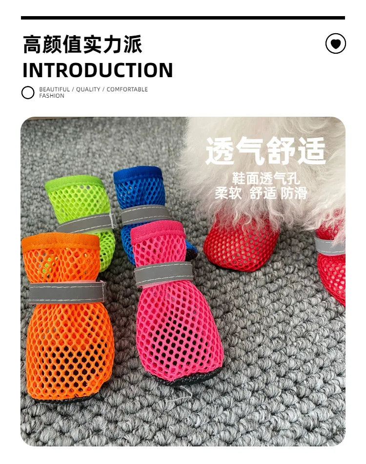 Non-slip, breathable and wear-resistant dog shoes, soft sole anti-slip off pet dog boots, durable paw protective covers