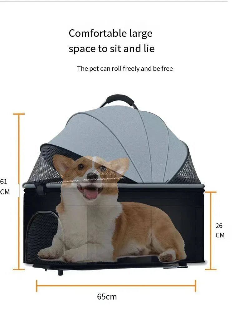 3-in-1 Lightweight Foldable Pet Car Stroller
