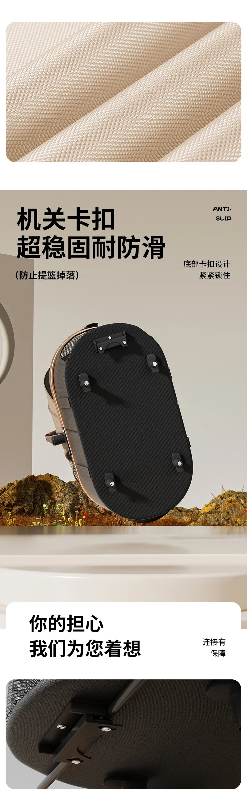 3-in-1 Portable Pet Stroller with Detachable Bag