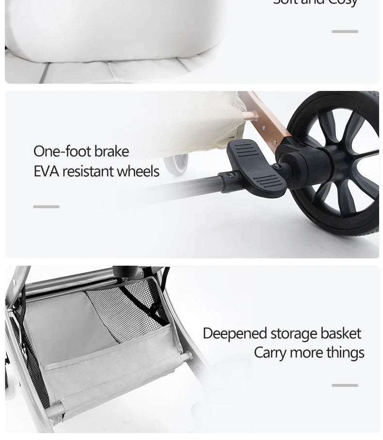 Foldable Pet Stroller with Shock