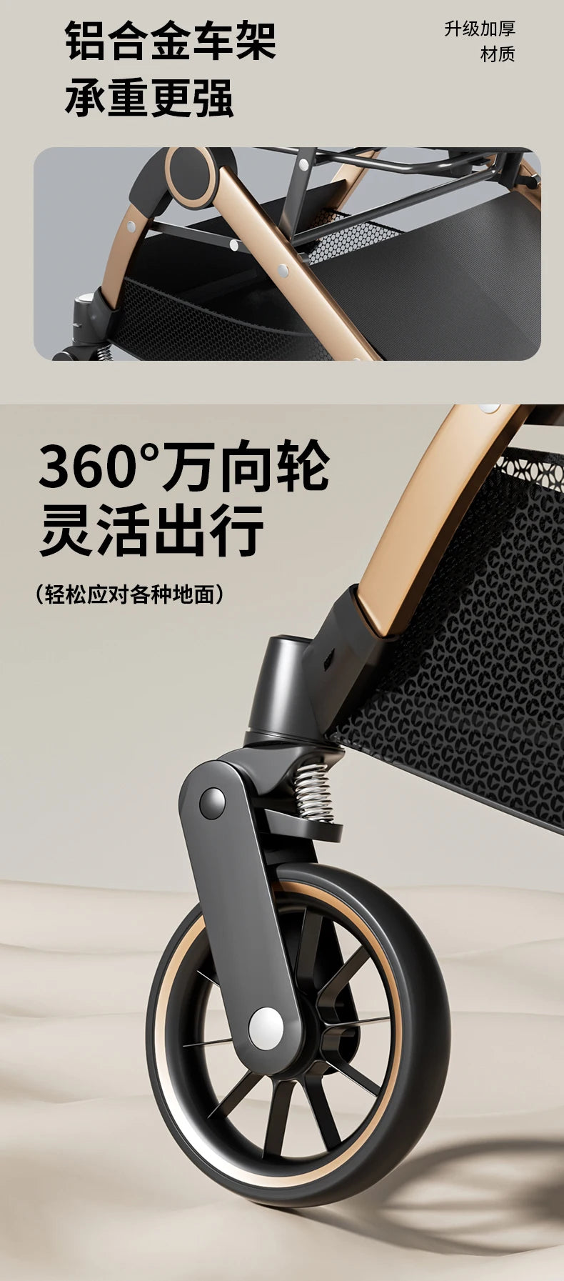 3-in-1 Portable Pet Stroller with Detachable Bag
