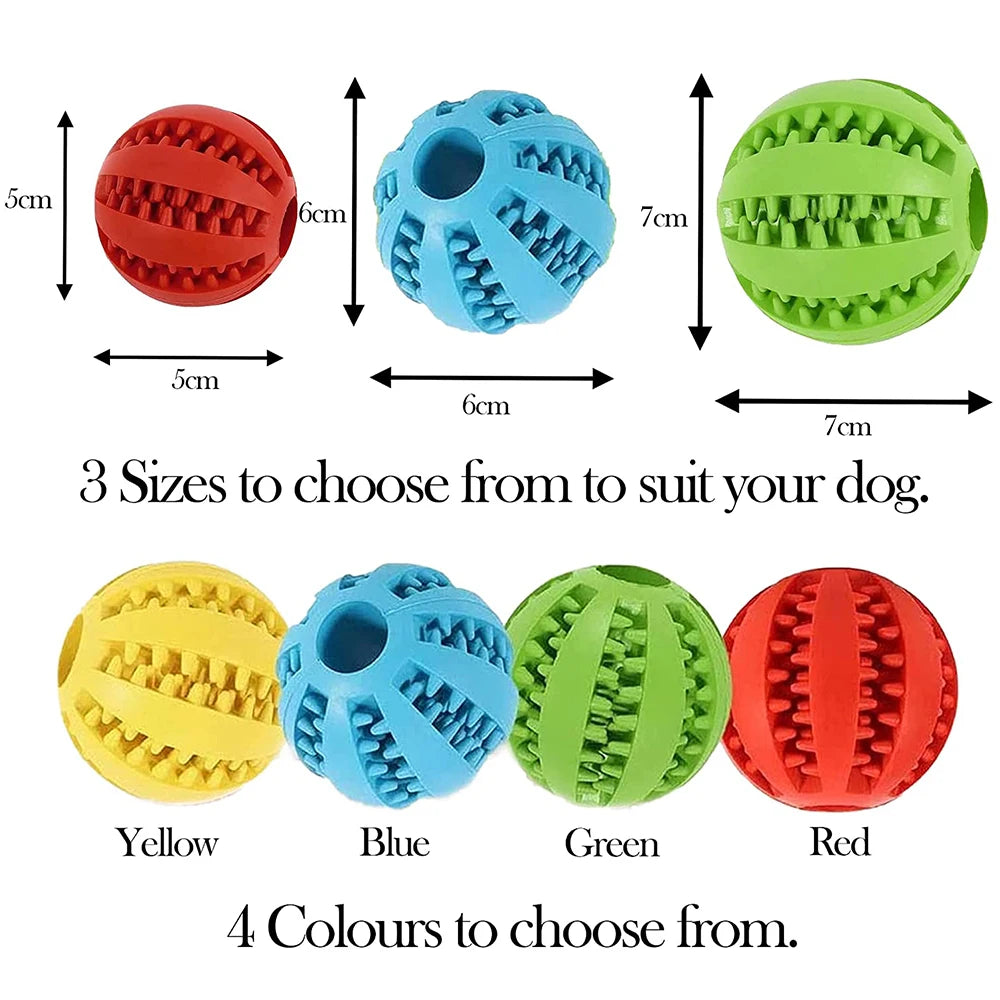 Rubber Dog Snack Ball Toy — Teeth Cleaning Treat Dispenser for Puppies & Large Dogs