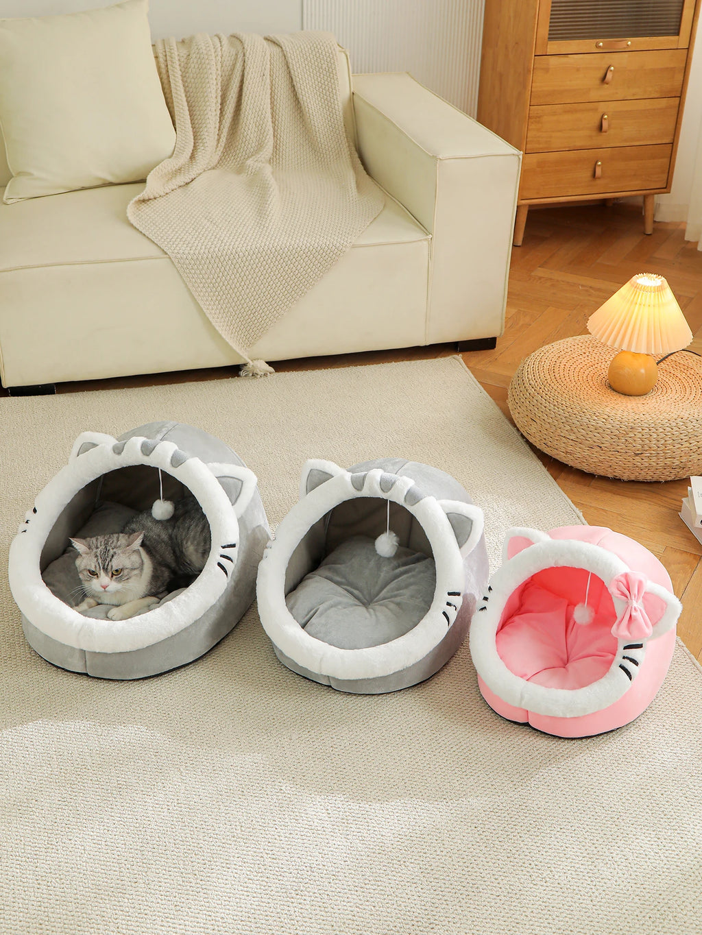 Four Season Universal Cat Bed Cat House Soft And Comfortable Pet Bed Puppy Sleeping Bag Pet Supplies Tent Habitats Basket House