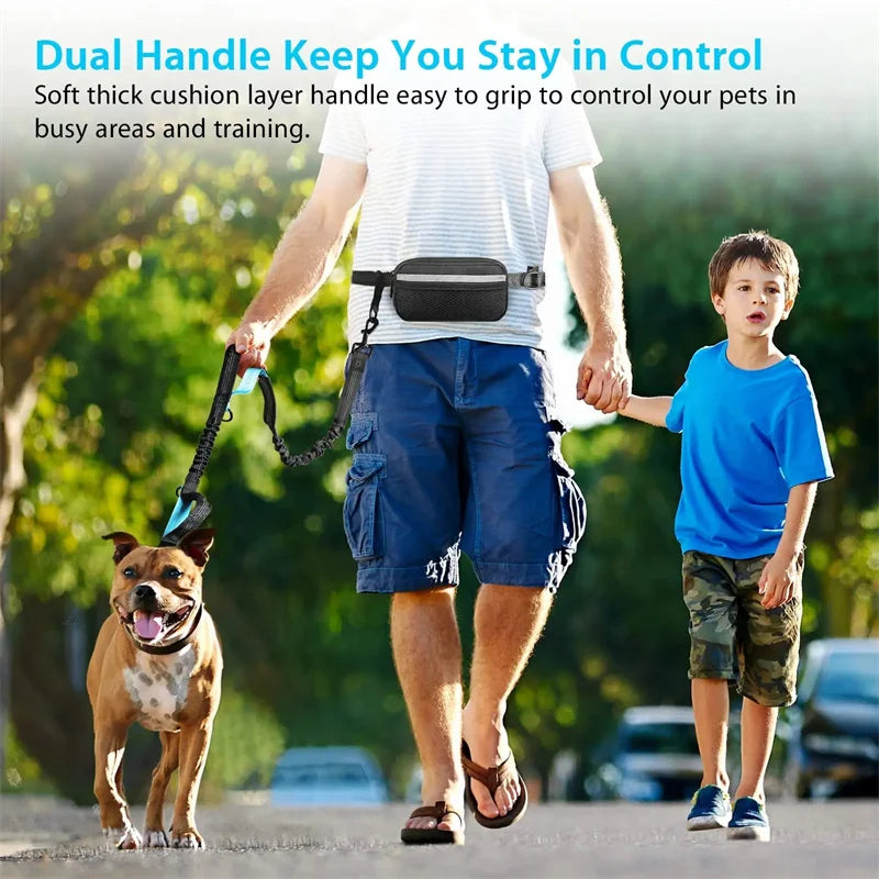 Hands-Free Dog Leash — Retractable Elastic Waist Belt for Running & Walking