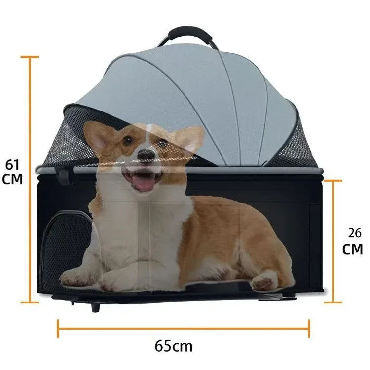 3-in-1 Lightweight Foldable Pet Car Stroller