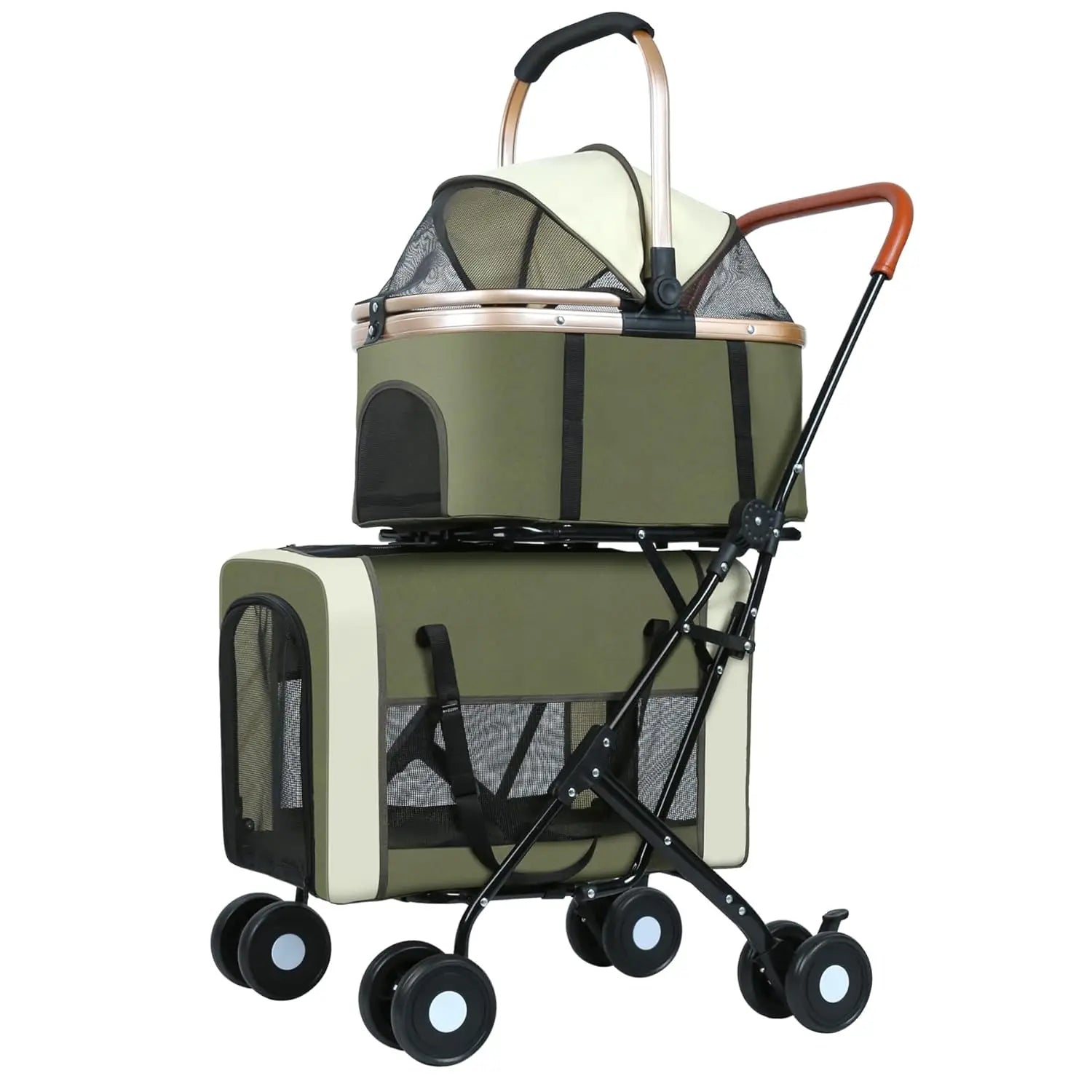 Foldable Travel Carriage with Detachable Carriers