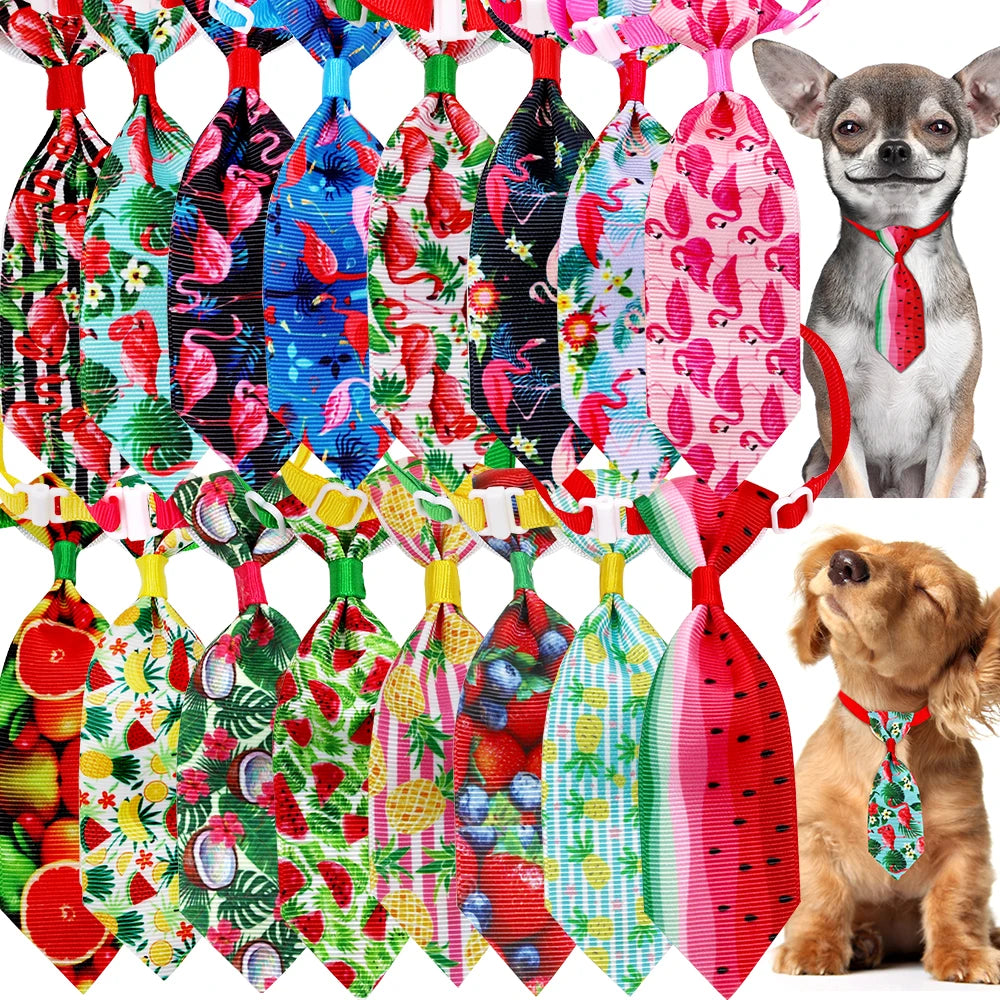 Dog Bowties & Neckties — 10 Piece Fruit Style Accessories for Small Dogs