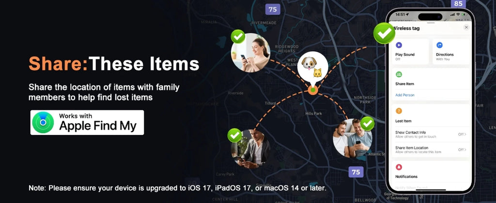 Pet Tracker No Monthly Fee No SIM Work with Apple iOS Find My Anti-Lost Finder Tag for Dogs Cats with Airtag Case GPS Tracker