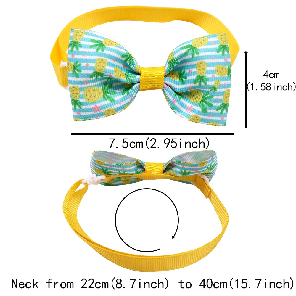 Dog Bowties & Neckties — 10 Piece Fruit Style Accessories for Small Dogs