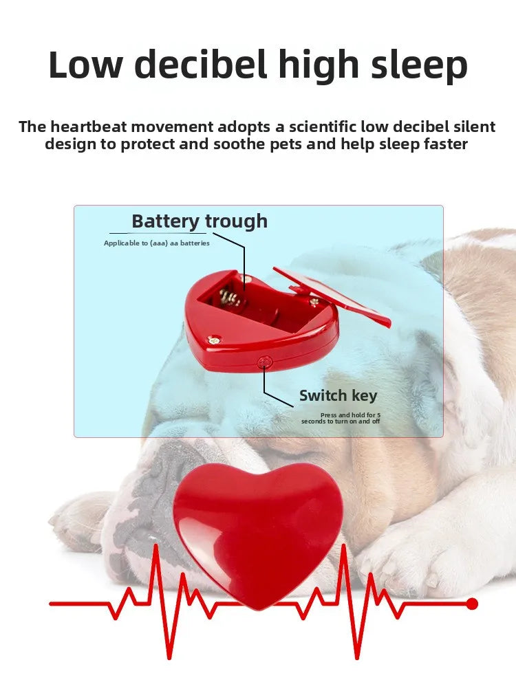 Pet Soothing Heartbeat Plush Toy Anxiety Relief Companion for Dogs