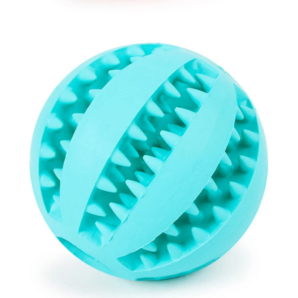 Rubber Dog Snack Ball Toy — Teeth Cleaning Treat Dispenser for Puppies & Large Dogs