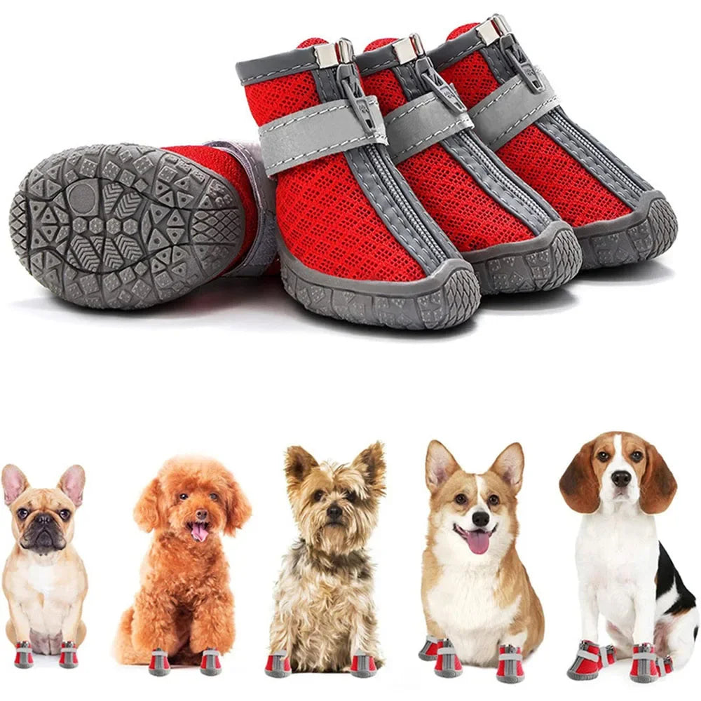Mesh Pet Dog Shoes Durable Breathable Soft Sole Reflection Dogs Boots for Small Dogs Walking Climbing Dogs Sneakers Cats Shoes