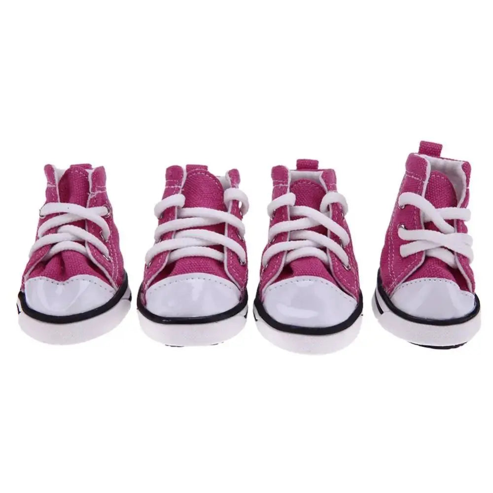 Creative 4PCS/Set Pet Shoes with Adjustable Drawstring Waterproof Puppy Pet Dogs Boots Canvas Breathable Pet Supplies Pets